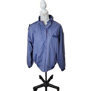 Haband jacket Windbreaker men's Large Blue Cafe Racer Member Only Style